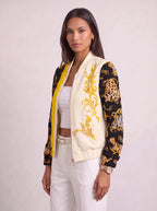 Women's Baroque Print Zip Bomber Jacket – Oversized Winter Streetwear-Solatiq