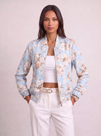 Women's Baroque Print Zip Bomber Jacket – Oversized Winter Streetwear-Solatiq