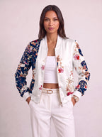 Women's Baroque Print Zip Bomber Jacket – Oversized Winter Streetwear-Solatiq