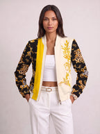Women's Baroque Print Zip Bomber Jacket – Oversized Winter Streetwear-Solatiq